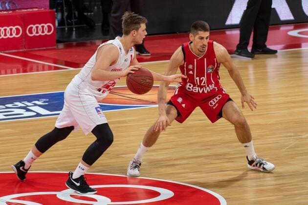 Diego Flaccadori 12 FC Bayern , FC Bayern Basketball vs Giessen 46ers, BBL, 13 12 2020 Munich Bayern Germany Copyright: xkolbert-press UlrichxGamelx