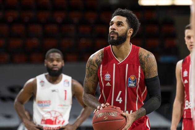 Basketball, BBL, 20201213, FC Bayern Munich Giessen 46ers In picture Dennis Jerome SEELEY FC Bayern Munich, 4 Free Throw Munich Audi Dome Bayern Germany Copyright: Passion2Press.dex xMarkusxFischerx