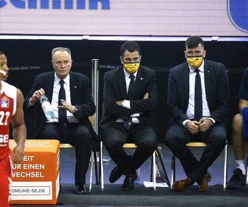 GER, BBL, ALBA Berlin vs Brose Bamberg 13 12 2020, Mercedes Benz Arena, Berlin, GER, BBL, ALBA Berlin vs Brose Bamberg, in the picture head coach Aito Garcia Reneses ALBA Berlin nordphotoxEngler nph00076