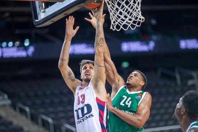 2020-12-15 Kaunas Lithuania. Basketball team Zalgiris Kaunas plays vs Baskonia Vitoria Gasteiz Euroleague game at Zalgiris arena in Kaunas on Tuesday 15 of December 2020. 24AUGUSTINE RUBIT 33ACHILLE POLONARA. Vilnius Lithuania  Copyright: xKarolisxKavolelisx euroleague basketball
