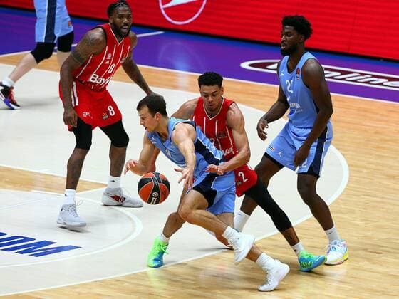 Basketball. Euroleague. BC Zenit vs BC Bavaria. Player of BC Zenit Kevin Pangos AlexanderxKulebyakin