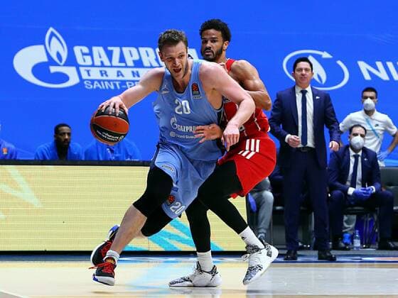 Basketball. Euroleague. BC Zenit vs BC Bavaria. Player of BC Zenit Andrey Zubkov AlexanderxKulebyakin