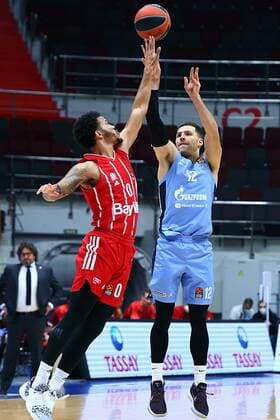 Basketball. Euroleague. BC Zenit vs BC Bavaria. Player of BC Zenit Billy Baron AlexanderxKulebyakin