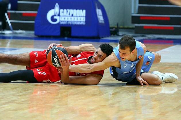Basketball. Euroleague. BC Zenit vs BC Bavaria. Player of BC Zenit Kevin Pangos AlexanderxKulebyakin