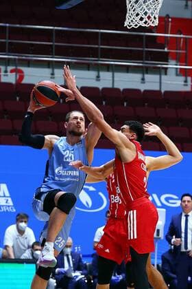 Basketball. Euroleague. BC Zenit vs BC Bavaria. Player of BC Zenit Mateusz Ponitka AlexanderxKulebyakin