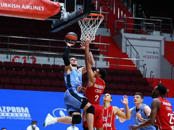 Basketball. Euroleague. BC Zenit vs BC Bavaria. Player of BC Zenit Mateusz Ponitka AlexanderxKulebyakin