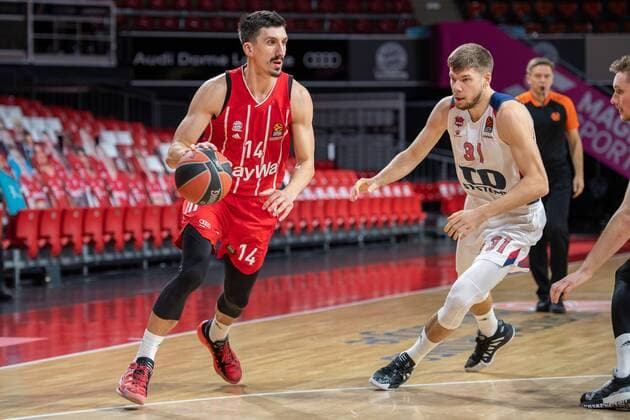 Nihad Djedovic 14 FC Bayern , Rokas Giedraitis 31 Baskonia Vitoria Gasteiz , FC Bayern Basketball vs Baskonia Vitoria Gasteiz, Basketball, Euroleague, 18 12 2020 Muenchen Bayern Germany Copyright: xkolbert-press UlrichxGamelx