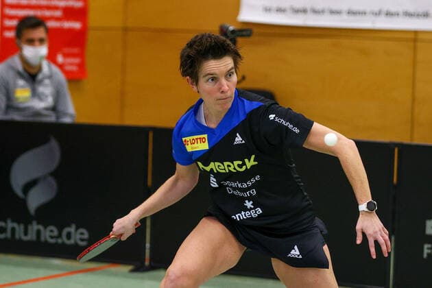 despor 19 12 2020 Table Tennis Ladies 1 BL TSV Langstadt SV Böblingen emspor, emonline, oespor, v l Tanja Krämer TSV Langstadt Table Tennis Ladies 1 Bundesliga Foto Joaquim Ferreira Copyright: JoaquimxFerreira