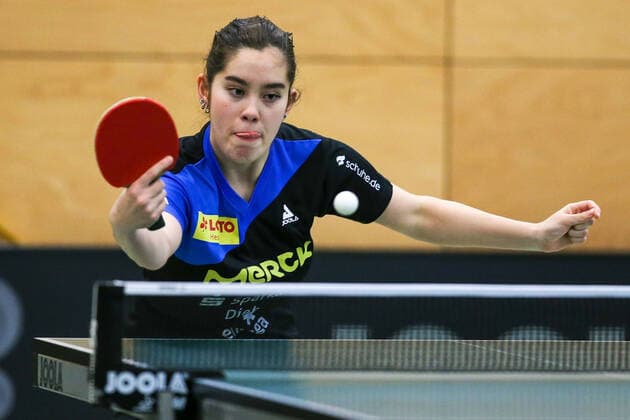 despor 19 12 2020 Table Tennis Ladies 1 BL TSV Langstadt SV Böblingen emspor, emonline, oespor, v l , Franziska Schreiner TSV Langstadt Table Tennis Ladies 1 Bundesliga Foto Joaquim Ferreira Copyright: JoaquimxFerreira