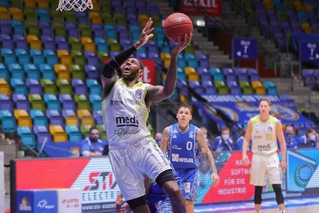 Fraport Skyliners medi Bayreuth, easyCredit BBL basket by Derek Pardon medi Bayreuth, 0 Basketball match of the easyCredit BBL between Fraport Skyliners and medi Bayreuth on 19 December 2020 at Fraport Arena in Frankfurt am Main , Frankfurt am Main Hesse Germany Fraport Arena