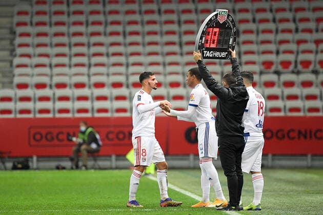 REMPLACEMENT - FAIR PLAY - 08 HOUSSEM AOUAR (OL) FOOTBALL : Nice vs Lyon - Ligue 1 Uber Eats - 19 12 2020 FEP Panoramic 