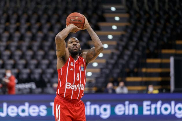 Oldenburg, Lower Saxony, DEU, 20 12 2020, Jalen Reynolds FC Bayern Munich EWE Baskets Oldenburg vs FC Bayern Muenchen 1 Basketball Bundesliga Season 2020 2021, Matchday 7, Grosse EWE Arena EWE Baskets Oldenburg vs FC Bayern Muenchen.