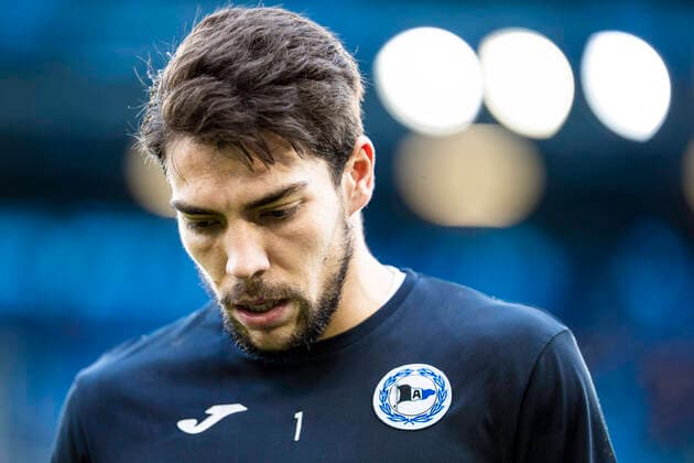 Bielefeld, Germany 09 December 2018 2 BL 18 19 Arminia Bielefeld vs SV Sandhausen Goalkeeper Stefan Ortega Arminia Bielefeld Portrait face DFL regulations prohibit any use of photographs as image sequences and or quasi video 2 BL 18 19 Arminia Bielefeld vs SV Sandhausen mell