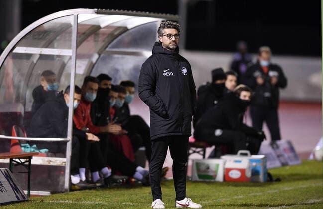 Football Regionalliga Suedwest 2020 2021 5 Matchday TSG Balingen Kickers Offenbach 22 12 2020 Coach Angelo Barletta Offenbacher Kickers thoughtful