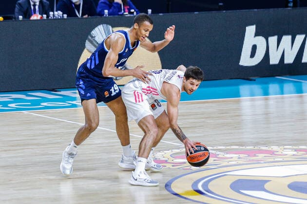 MATCH Day 16 Mens Euroleague Madrid Real Madrid vs Alba Berlin Nicolas Laprovittola Louis Olinde Madrid Madrid Spain Basketball  Copyright: xAlbaxPachecox
