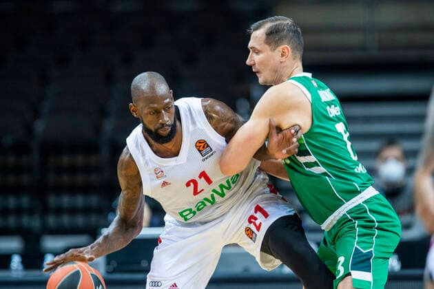 Sport Bilder des Tages 2020-12-23 Kaunas Lithuania. Basketball team Zalgiris Kaunas plays vs Bayern Munich Euroleague game at Zalgiris arena in Kaunas on Wednesday 23 of December 2020.JAMES GIST, PAULIUS JANKUNAS. kaunas Lithuania  Copyright: xKarolisxKavolelisx Euroleague basketball