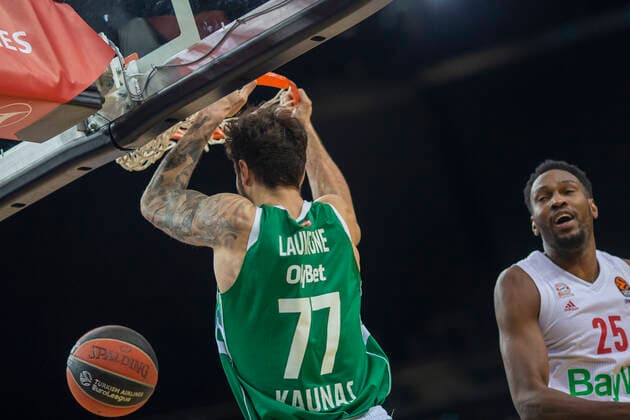 2020-12-23 Kaunas Lithuania. Basketball team Zalgiris Kaunas plays vs Bayern Munich Euroleague game at Zalgiris arena in Kaunas on Wednesday 23 of December 2020. JOFFREY LAUVERGNE, JAJUAN JOHNSON. kaunas Lithuania  Copyright: xKarolisxKavolelisx Euroleague basketball