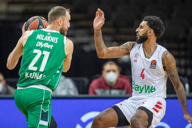 2020-12-23 Kaunas Lithuania. Basketball team Zalgiris Kaunas plays vs Bayern Munich Euroleague game at Zalgiris arena in Kaunas on Wednesday 23 of December 2020. ARTURAS MILAKNIS, DENNIS SEELEY. KAUNAS Lithuania  Copyright: xKarolisxKavolelisx Euroleague basketball