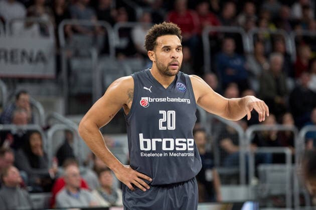 Bamberg, Germany 21 January 2020 BCL 19 20 Brose Bamberg vs VEF Riga Elias Harris Bamberg , action singles gestures gestures BCL 19 20 Brose Bamberg vs VEF Riga ksch
