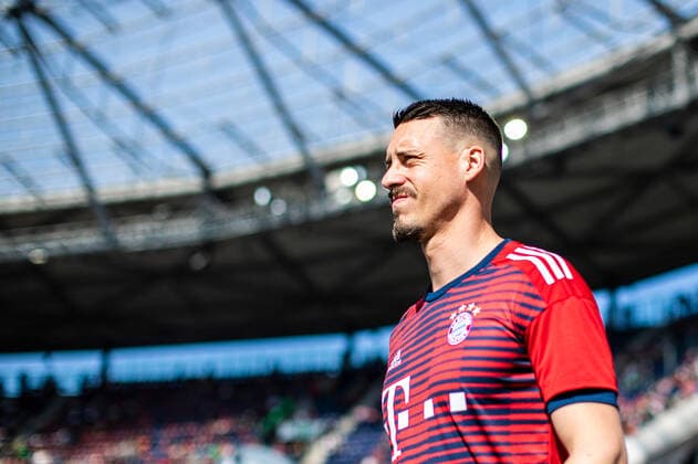Hannover, Germany 21 April 2018 1 BL 17 18 Hannover 96 vs FC Bayern Muenchen Sandro Wagner FC Bayern Munich Muenchen portrait face facial expression strong facial expression emotion 1 BL 17 18 Hannover 96 vs FC Bayern Muenchen mell