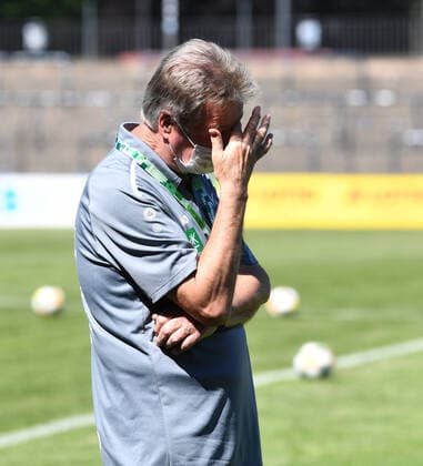 Football, Women, 2019 2020 season, DFB Pokal quarterfinals , 1 FFC Turbine Potsdam SGS Essen 1 3 , President Rolf Kutzmutz Turbine Potsdam , disappointment after final whistle, 03 06 2020, Copyright: xMatthiasxKochx