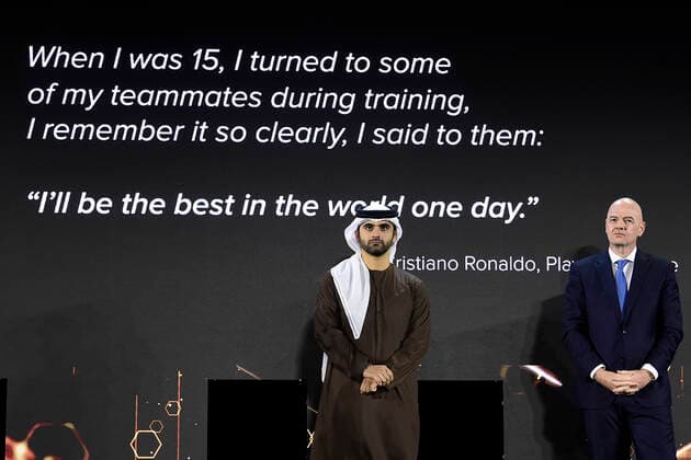 Foto Fabio Ferrari - LaPresse 27 Dicembre 2020 Dubai ( Emirati Arabi ) Dubai Globe Soccer Award 2020 - Dodicesima Edizione. Nella foto: Giovanni Infanino, H.H. Sheikh Hamdan Bin Mohammed Bin Rashid ALMaktoum photo Fabio Ferrari - LaPresse December 27, 20720 Dubai (Unated Arab Emirate) Sport Dubai Globe Soccer Award 2020 - 12th Edition. In the pic: Giovanni Infanino, H.H. Sheikh Hamdan Bin Mohammed Bin Rashid ALMaktoum  Copyright: xFabioxFerrari LaPressex