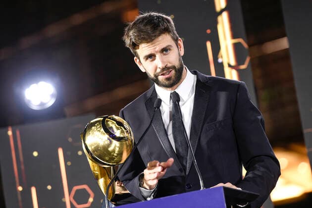 Foto Fabio Ferrari - LaPresse 27 Dicembre 2020 Dubai ( Emirati Arabi ) Dubai Globe Soccer Award 2020 - Dodicesima Edizione. Nella foto: Gerard Pique (Player Career) photo Fabio Ferrari - LaPresse December 27, 20720 Dubai (Unated Arab Emirate) Sport Dubai Globe Soccer Award 2020 - 12th Edition. In the pic: Gerard Pique (Player Career)  Copyright: xFabioxFerrari LaPressex