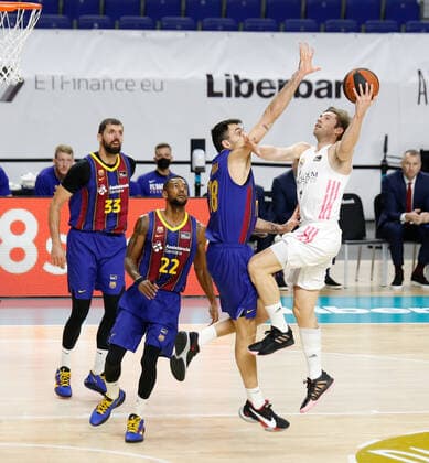 MATCH Day 16 Liga Endesa ACB Masculino Madrid Real Madrid vs FC Barcelona Barca Fabien Causeur Pierre Oriola Cory Higgins Madrid Madrid Spain Basketball  Copyright: xAlbaxPachecox