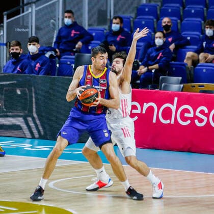 MATCH Day 16 Liga Endesa ACB Masculino Madrid Real Madrid vs FC Barcelona Barca Pierre Oriola Sergio Llull Madrid Madrid Spain Basketball  Copyright: xAlbaxPachecox