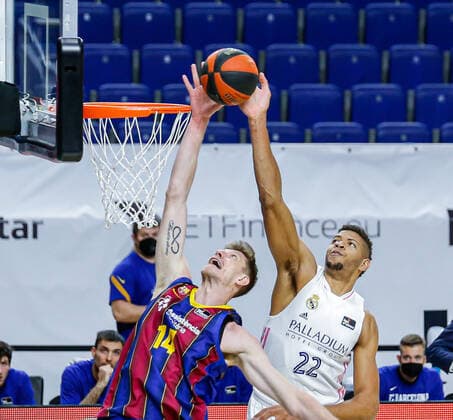 MATCH Day 16 Endesa ACB Mens League Madrid Real Madrid vs FC Barcelona Barca Edy Tavares Artem Pustovyi Madrid Madrid Spain Basketball  Copyright: xAlbaxPachecox