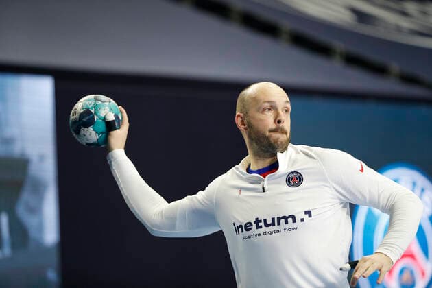 Vincent Gerard (Paris Saint Germain Handball PSG) HANDBALL : FC Barcelone Vs Paris Saint Germain Handball - Velux EHF Champions League - Final 4 - demi finale - 28 12 2020 BertrandDelhomme Panoramic 