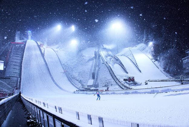 Schattenbergschanze at the Four Hills Tournament Ski jumping, Skispringen, Ski, nordisch at Audi Arena, Schattenbergschanze in Oberstdorf, Bavaria, Germany, December 28, 2020.