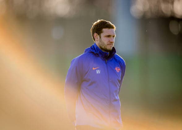 Leipzigs co-trainer Moritz Volz training RB Leipzig on 14 December 2020 Red Bull Academy, Leipzig training RB Leipzig.