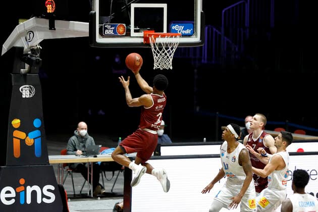 30 12 2020, easyCredit Basketball Bundesliga, BBL, season 2020 2021, men, Chemnitz Niners Syntainics MBC Terrell Harris, Niners Chemnitz Chemnitz Fair Chemnitz Saxony Germany