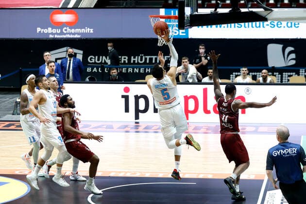 30 12 2020, easyCredit Basketball Bundesliga, BBL, season 2020 2021, men, Chemnitz Niners Syntainics MBC David Brembly, Syntainics MBC Chemnitz Fair Chemnitz Saxony Germany