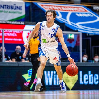 during the match Season 2020 2021 Men in the EasyCredit Bundesliga between Syntainics MBC and Fraport Skyliners at Stadthalle Weissenfels on 2 January 2021 in Weissenfels, Sachsen Anhalt, Germany