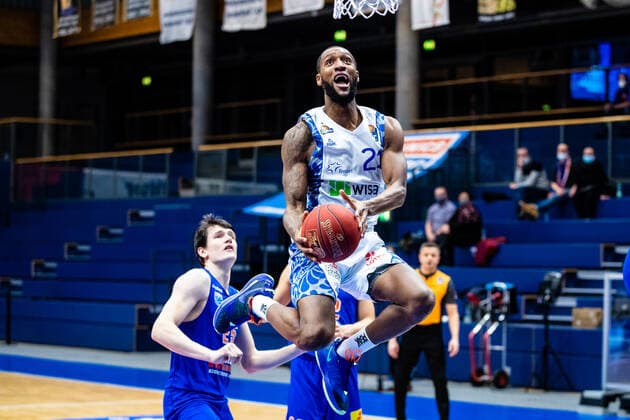 Kamari Murphy 21 Fraport Skyliners during the match Season 2020 2021 Men in the EasyCredit Bundesliga between Syntainics MBC and Fraport Skyliners at Stadthalle Weissenfels on 2 January 2021 in Weissenfels, Saxony Anhalt, Germany