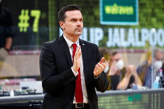11 Matchday of the easyCredit BBL Basketball Bundesliga at the Oberfrankenhalle in Bayreuth Season 2020 2021 Medi Bayreuth vs MHP RIESEN Ludwigsburg Raoul Korner Medi Bayreuth coach