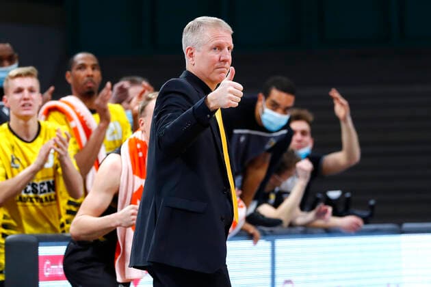 11 Matchday of the easyCredit BBL Basketball Bundesliga at Oberfrankenhalle in Bayreuth Season 2020 2021 Medi Bayreuth vs MHP RIESEN Ludwigsburg John Patrick MHP RIESEN Ludwigsburg coach