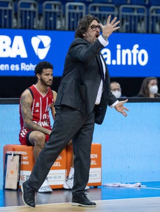 Basketball Berlin 03 01 2021 Season 2020 2021 easyCredit BBL 1 Bundesliga Alba Berlin vs FC Bayern Munich Head Coach Andrea Trinchieri BAY