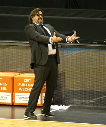 GER, BBL, ALBA Berlin vs Bayern Muenchen 03 01 2021, Mercedes Benz Arena, Berlin, GER, BBL, ALBA Berlin vs Bayern Muenchen, in picture Head Coach Andrea Trinchieri FC Bayern Muenchen nordphotox xEngler nph00076