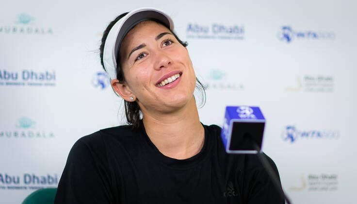 January 4, 2021, Abu Dhabi, UNITED ARAB EMIRATES: Garbine Muguruza of Spain talks to the media ahead of the 2021 Abu Dhabi WTA, Tennis Damen Womens Tennis Open WTA 500 tournament. Abu Dhabi UNITED ARAB EMIRATES - ZUMAa181 20210104_zaa_a181_102 Copyright: xRobxPrangex