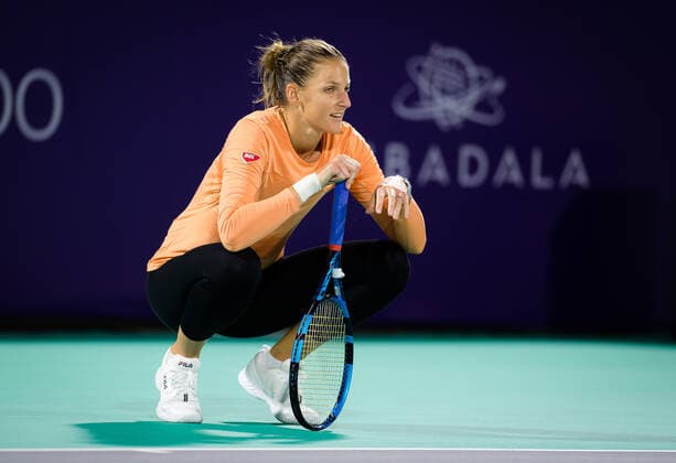 January 4, 2021, Abu Dhabi, UNITED ARAB EMIRATES: Karolina Pliskova of the Czech Republic during practice ahead of the 2021 Abu Dhabi WTA, Tennis Damen Womens Tennis Open WTA 500 tournament. Abu Dhabi UNITED ARAB EMIRATES - ZUMAa181 20210104_zaa_a181_133 Copyright: xRobxPrangex