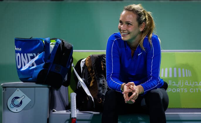 January 4, 2021, Abu Dhabi, UNITED ARAB EMIRATES: Donna Vekic of Croatia during practice ahead of the 2021 Abu Dhabi WTA, Tennis Damen Womens Tennis Open WTA 500 tournament. Abu Dhabi UNITED ARAB EMIRATES - ZUMAa181 20210104_zaa_a181_151 Copyright: xRobxPrangex