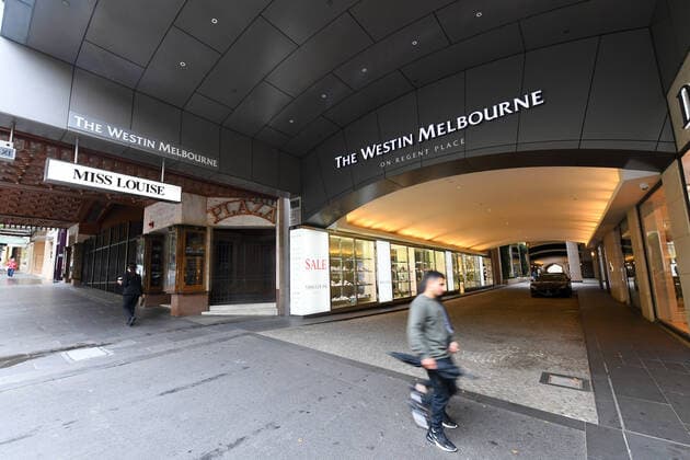 VICTORIA CORONAVIRUS COVID19, General view of The Westin Melbourne hotel in Melbourne, Tuesday, January 5, 2021. A replacement hotel has been found to quarantine international tennis players ahead of next month s Australian Open after the contract with The Westin in Melbourne was cancelled. ( NO ARCHIVING, EDITORIAL USE ONLY, NO USE IN BOOKS WITHOUT CONSENT MELBOURNE VIC AUSTRALIA  Copyright: xJAMESxROSSx 20210105001511902667