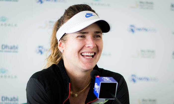 January 5, 2021, Abu Dhabi, UNITED ARAB EMIRATES: Elina Svitolina of the Ukraine talks to the media ahead of the 2021 Abu Dhabi WTA, Tennis Damen Womens Tennis Open WTA 500 tournament. Abu Dhabi UNITED ARAB EMIRATES - ZUMAa181 20210105_zaa_a181_031 Copyright: xRobxPrangex