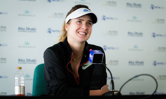 January 5, 2021, Abu Dhabi, UNITED ARAB EMIRATES: Elina Svitolina of the Ukraine talks to the media ahead of the 2021 Abu Dhabi WTA, Tennis Damen Womens Tennis Open WTA 500 tournament. Abu Dhabi UNITED ARAB EMIRATES - ZUMAa181 20210105_zaa_a181_033 Copyright: xRobxPrangex