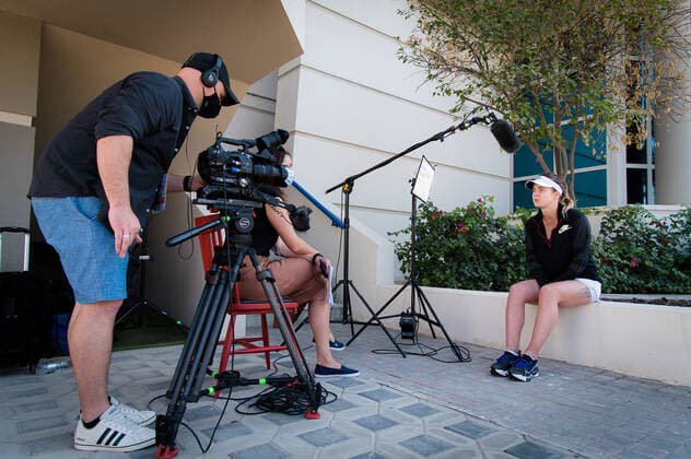 January 5, 2021, Abu Dhabi, UNITED ARAB EMIRATES: Elina Svitolina of the Ukraine talks to the media ahead of the 2021 Abu Dhabi WTA, Tennis Damen Womens Tennis Open WTA 500 tournament. Abu Dhabi UNITED ARAB EMIRATES - ZUMAa181 20210105_zaa_a181_039 Copyright: xRobxPrangex