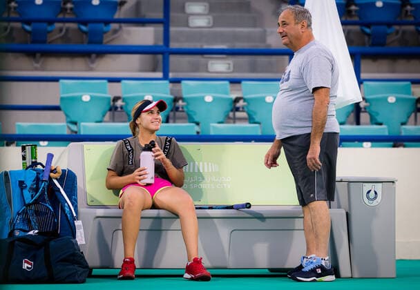 January 5, 2021, Abu Dhabi, UNITED ARAB EMIRATES: Sofia Kenin of the United States during practice ahead of the 2021 Abu Dhabi WTA, Tennis Damen Womens Tennis Open WTA 500 tournament. Abu Dhabi UNITED ARAB EMIRATES - ZUMAa181 20210105_zaa_a181_131 Copyright: xRobxPrangex