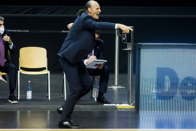 05 01 2021, xfrx, Basketball EuroLeague, Alba Berlin BASKONIA VITORIA emspor, v l coach Dusko Ivanovic Baskonia Vitoria DFL DFB REGULATIONS PROHIBIT ANY USE OF PHOTOGRAPHS as IMAGE SEQUENCES and or QUASI VIDEO Berlin